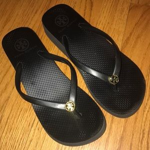 Tory Burch Flip Flops, Black, Sz 7 1/2